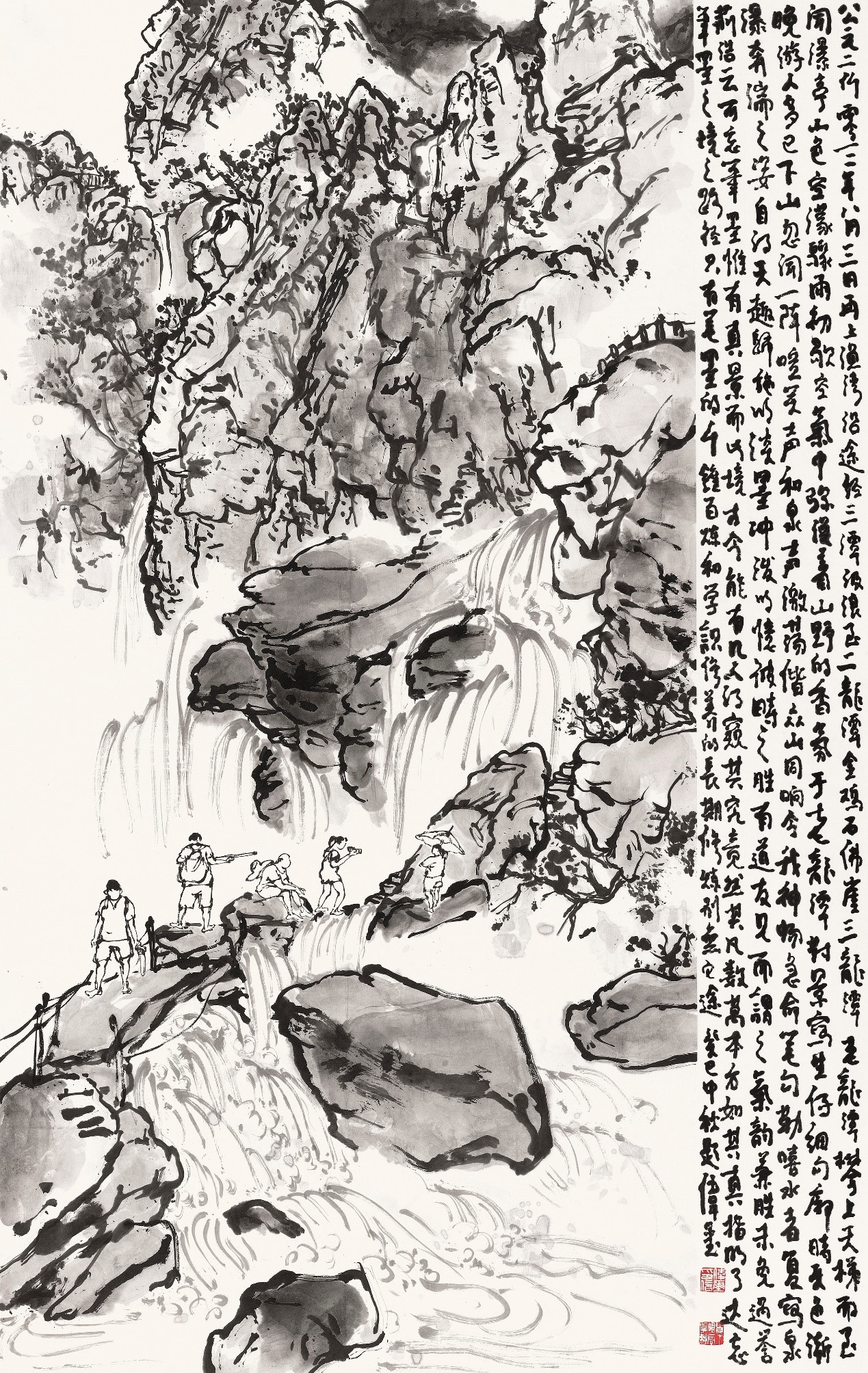 <h2>云台老龙潭写生</h2><p>作者：顾伟玺</p><p>创作年代：2013年</p><p>规格：139cm×87cm</p><p>品类：中国画</p>